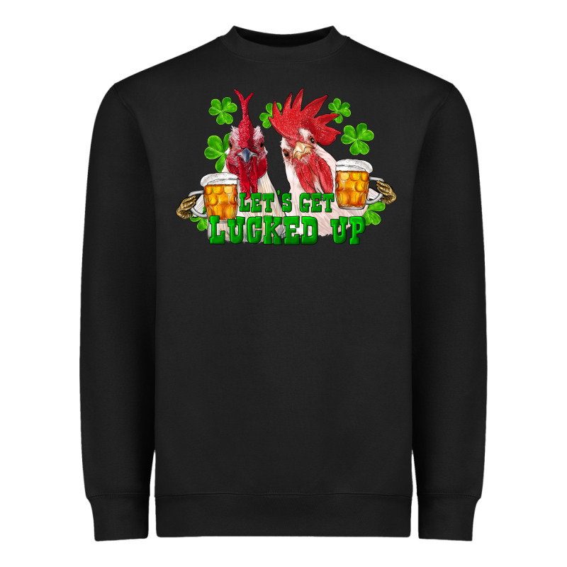St. Patricks Day Roosters Lets Get Lucked Up Heavyweight Sweatshirt by RanaPortraitStore | Teevron