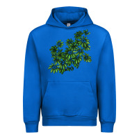 Cobalt Botanical Schefflera Illustrations Urban Hoodie - LillyAllenDesigns
