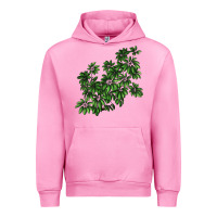 Fuchsia Pink Botanical Schefflera Illustrations Urban Hoodie - LillyAllenDesigns