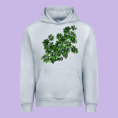 Botanical Schefflera Illustrations Urban Hoodie Designed By Lillyallendesigns