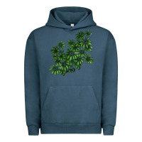 Pigment Midnight Navy Botanical Schefflera Illustrations Urban Hoodie - LillyAllenDesigns