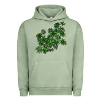 Pigment Oil Green Botanical Schefflera Illustrations Urban Hoodie - LillyAllenDesigns