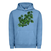 Pigment Pebble Blue Botanical Schefflera Illustrations Urban Hoodie - LillyAllenDesigns
