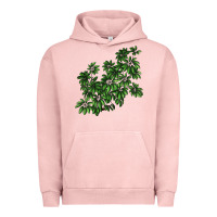 Pigment Salmon Botanical Schefflera Illustrations Urban Hoodie - LillyAllenDesigns