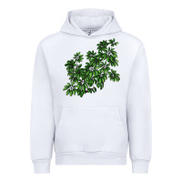 White Botanical Schefflera Illustrations Urban Hoodie - LillyAllenDesigns
