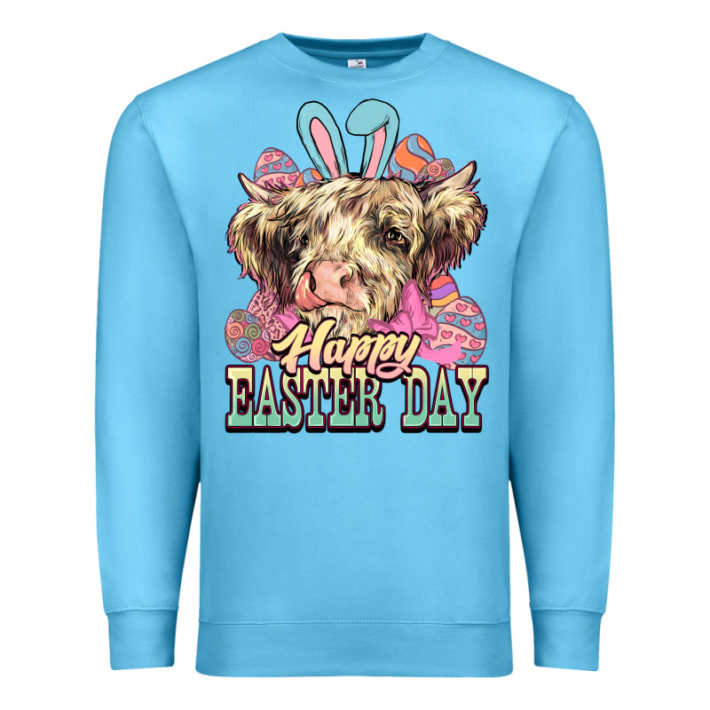 Easter Day Cow Premium Sweatshirt by NancyCooperArtShop | Teevron