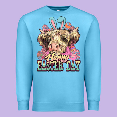 Easter Day Cow Premium Sweatshirt Designed By Nancycooperartshop