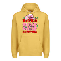Antique Gold have a holly dolly christmas Premium Hoodie - MaliasSmallBusiness