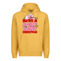 Mustard have a holly dolly christmas Premium Hoodie - MaliasSmallBusiness