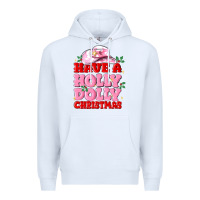 White have a holly dolly christmas Premium Hoodie - MaliasSmallBusiness