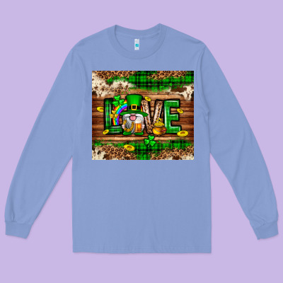St. Patrick's Day Love Gnome Tumbler Long Sleeve Tee Designed By Neo Western