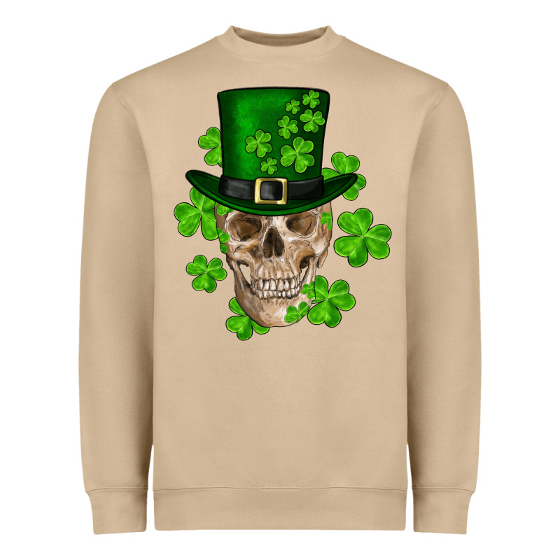 St. Patricks Day Skull Heavyweight Sweatshirt by RanaPortraitStore | Teevron