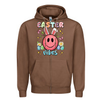 Chestnut easter vibes smiley face Zipper Hoodie - Artiststas