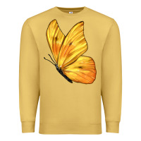 Antique Gold Flying Cloudless Sulphur Butterfly Premium Sweatshirt - LillyAllenDesigns