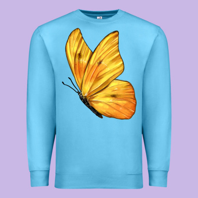 Flying Cloudless Sulphur Butterfly Premium Sweatshirt Designed By Lillyallendesigns