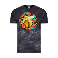 Cloud Black banana and strawberries with tiger pattern Vintage Tee - BarkalooDesign
