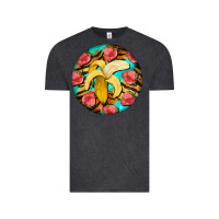 Vintage Black banana and strawberries with tiger pattern Vintage Tee - BarkalooDesign