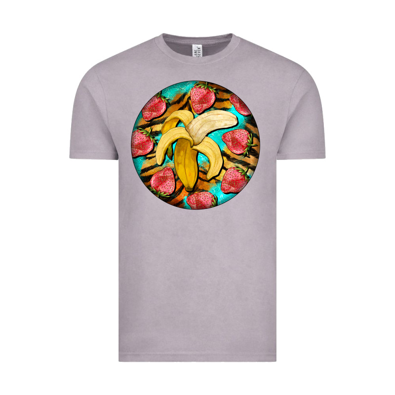Banana And Strawberries With Tiger Pattern Vintage Tee by BarkalooDesign | Teevron