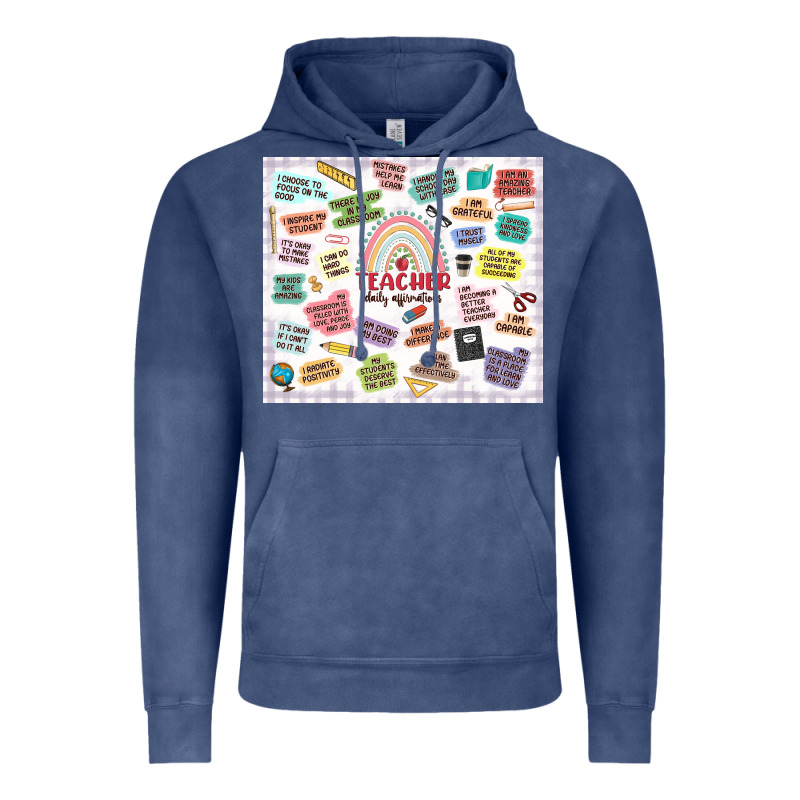 Teacher Daily Affirmations Vintage Hoodie by MaliasSmallBusiness | Teevron