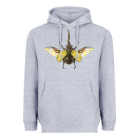 Heather Grey Hercules Beetle With Wings Heavyweight Hoodie - LillyAllenDesigns