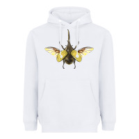 White Hercules Beetle With Wings Heavyweight Hoodie - LillyAllenDesigns