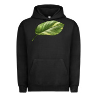 Pigment Black Golden Pothos Leaf Urban Hoodie - LillyAllenDesigns