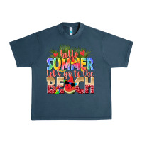 Midnight Navy hello summer lets go to the beach Urban Heavy Tee - texasbilliewilder