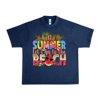 Navy hello summer lets go to the beach Urban Heavy Tee - texasbilliewilder