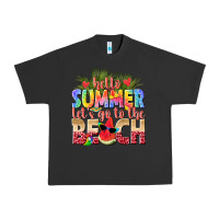 Pigment Black hello summer lets go to the beach Urban Heavy Tee - texasbilliewilder
