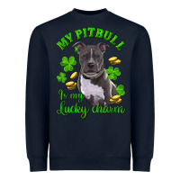 Navy st patricks day my pitbuli my lucky charm Heavyweight Sweatshirt - RanaPortraitStore