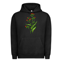 Pigment Black Tassel Flower Illustrations Urban Hoodie - LillyAllenDesigns