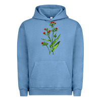 Pigment Pebble Blue Tassel Flower Illustrations Urban Hoodie - LillyAllenDesigns