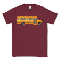 Burgundy school bus Classic Tee - FaDigitalArtStudio