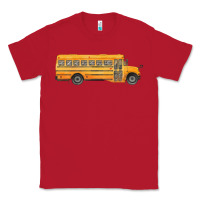 Red school bus Classic Tee - FaDigitalArtStudio
