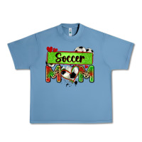 Pebble Blue soccer mom with leopard Urban Heavy Tee - Zillion Design Studio