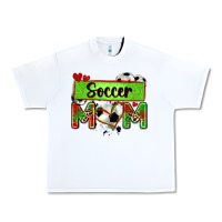 White soccer mom with leopard Urban Heavy Tee - Zillion Design Studio