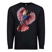 Black Flying Northern Cardinal Bird Premium Sweatshirt - LillyAllenDesigns