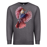 Charcoal Heather Flying Northern Cardinal Bird Premium Sweatshirt - LillyAllenDesigns