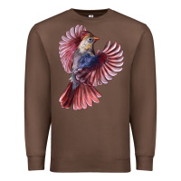 Chestnut Flying Northern Cardinal Bird Premium Sweatshirt - LillyAllenDesigns