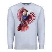 Heather Grey Flying Northern Cardinal Bird Premium Sweatshirt - LillyAllenDesigns