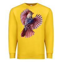 Lemon Flying Northern Cardinal Bird Premium Sweatshirt - LillyAllenDesigns