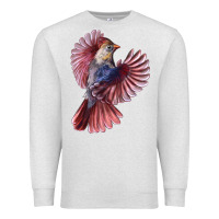 Oatmeal Heather Flying Northern Cardinal Bird Premium Sweatshirt - LillyAllenDesigns
