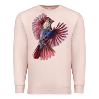 Pale Pink Flying Northern Cardinal Bird Premium Sweatshirt - LillyAllenDesigns