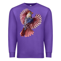 Purple Flying Northern Cardinal Bird Premium Sweatshirt - LillyAllenDesigns