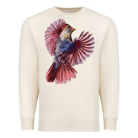 Sandshell Flying Northern Cardinal Bird Premium Sweatshirt - LillyAllenDesigns