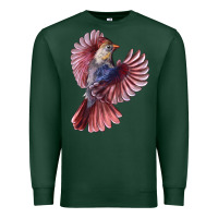 Sports Green Flying Northern Cardinal Bird Premium Sweatshirt - LillyAllenDesigns