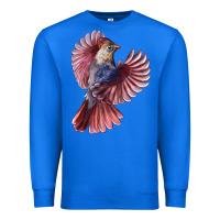True Royal Flying Northern Cardinal Bird Premium Sweatshirt - LillyAllenDesigns