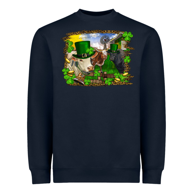 St Patricks Day Cows Heavyweight Sweatshirt by RanaPortraitStore | Teevron