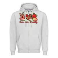 Dove Grey peace love strawberry Zipper Hoodie - Artiststas