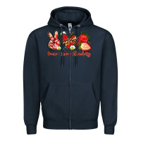 Navy peace love strawberry Zipper Hoodie - Artiststas
